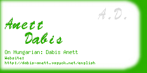 anett dabis business card